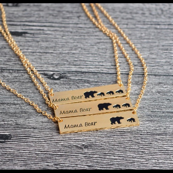 Gold Mama Bear Necklace - Picture 2 of 2